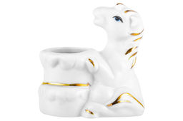 Вазочка для зубочисток 6*4*7 см Лошадь белая с золотом, фарфор - Elan gallery фото 3