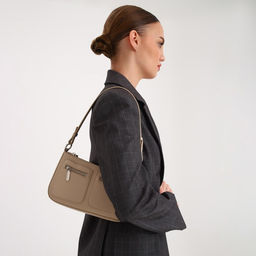 Сумка женская багет TEXTURA на молнии, 21×6×13 см, бежевая