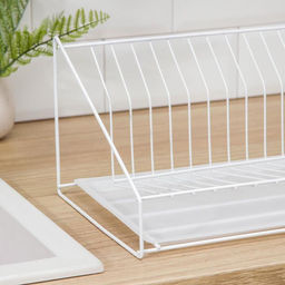 Сушилка для посуды с поддоном, 38×17.5×23.5 см, белая