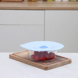 Крышка для хранения Доляна «Симпл», d=21 см, силикон, голубая