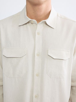 Regular Fit Keten Kar???m Erkek G?mlek