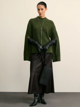 Джемпер с декоративными разрезами на рукавах / Zarina  фото 2