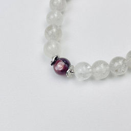 Браслет из Горного Хрусталя и Лепидолита 18 см