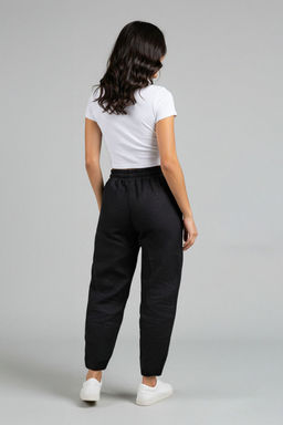 TRENDYOLMILLA Siyah Beli Lastikli Harem/Salvar Rahat Kesim Dokuma Pantolon TWOSS25PL00027