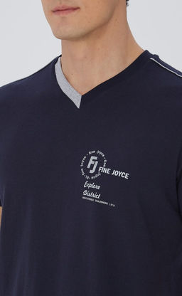 Футболка Fine Joyce F911-06bb-019 из хлопка темно-синий  фото 4
