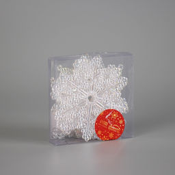 Ёлочная игрушка 6 шт. Зимнее волшебство. Созвездие пластик, снежинка, 12 см  фото 4