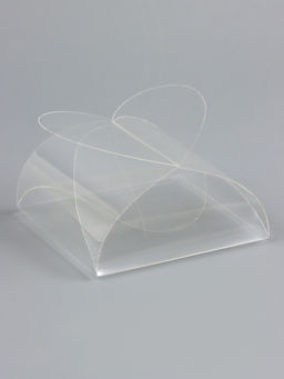 Цена за 5 шт. Складная прозрачная коробка из PVC, для упаковки подарков, 6.6?6.6?3 см