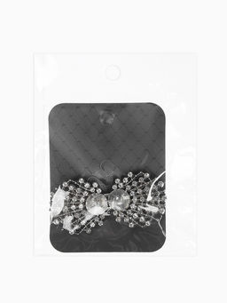 Зажим для кардигана "Ажур", веер, цвет белый в серебре