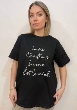K12486 Футболка OVER SIZE (плотный хлопок) ЧЕРНЫЙ