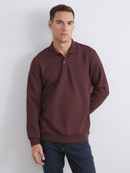 Polo Yaka Uzun Kollu Erkek Sweatshirt