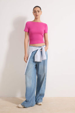 Trendyolmilla Ekru Buzgu/Drape Detayl? Fitted Orme Bluz TWOSS25BZ00505  фото 23