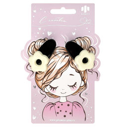 Набор заколок для волос зажим, арт. 71782 / 10 ЦВЕТОЧКИ (в наборе: 2шт., 4,1 см, полипропилен, пол