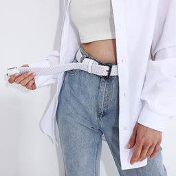 Ремень, ширина 3.5 см, резинка, пряжка металл, цвет белый - Simaland фото 3