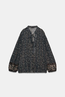 METALLIC THREAD PRINTED BLOUSE - Zara фото 7