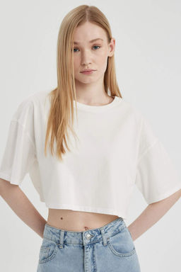 Coool Loose Fit Bisiklet Yaka Basic Duz K?sa Kollu Tisort - Defacto фото 3