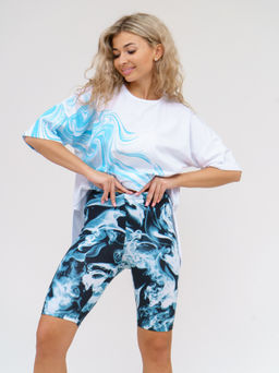 910 Костюм "белый/голубой"