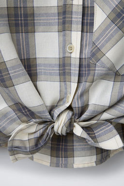 CHECK SHIRT WITH KNOT - Zara фото 4