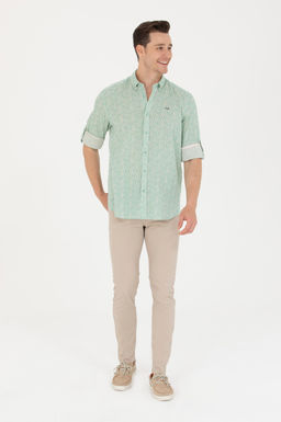 U. S. Polo Assn Мужская мятная рубашка с длинным рукавом - U.s. polo assn фото 4