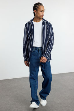 TRENDYOL MAN Lacivert Regular Fit Fake Triko K?sl?k Gomlek TMNAW25GO00028 - Trendyolmilla фото 2