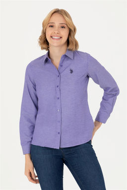 U. S. Polo Assn Женская фиолетовая базовая рубашка с длинным рукавом
