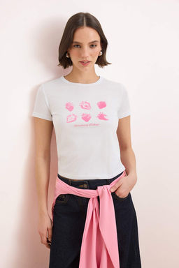 TRENDYOLMILLA Antrasit Fitted/Vucuda Oturan Nak?sl? Orme T-Shirt TWOSS25TS00082 фото 25