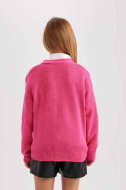 Кардиган для девочек с V-образным вырезом - Defacto фото 5