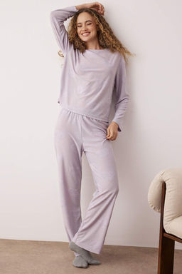 Trendyolmilla Pembe Kalpli Orme Pijama Tak?m? THMAW25PT00086  фото 7