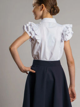 22021068 playToday Блузка текстильная для девочек, белый  фото 4