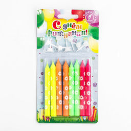 Свечи для торта «Ромашки», 7 см, классические, 8 шт.