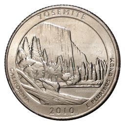 25 центов 2010 года P №3 Йосемитский национальный парк