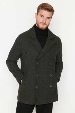 Trendyolmilla Man Haki Regular Fit Kruvaze Kapama Dokulu K?sl?k Kaban TMNAW23KB00002