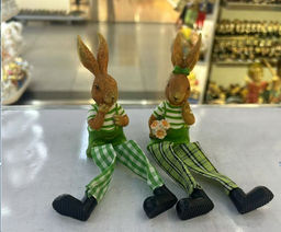 Фигурка висячие ножки Кролик 10 см / YG766 /уп 2/288/микс пасха