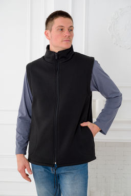 Жилет мужской из футера 3-х нитка черный - Амадэль фото 3