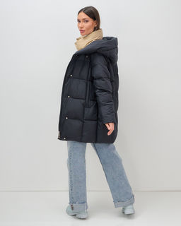 Куртка двубортная женская зимняя с капюшоном черного цвета 7736Ch Бренд: Visdeer  фото 21