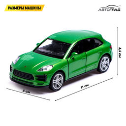 Машина металлическая PORSCHE MACAN S, 1:32, открываются двери, инерция, цвет зелёный