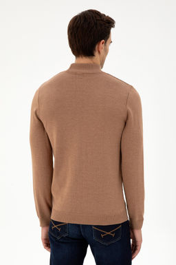 Мужской светло-коричневый меланжевый свитер Неожиданная скидка в корзине - U.s. polo assn фото 5