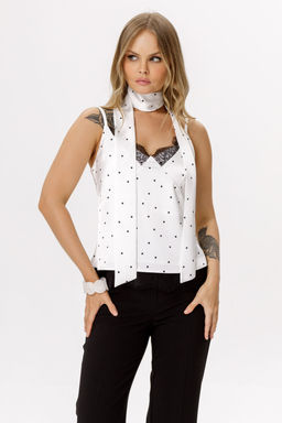 Костюм Pirs 6654 белый в горохи+ черный