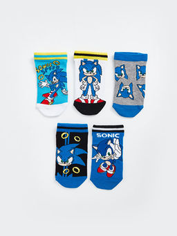 Sonic Desenli Erkek ?ocuk Patik ?orap 5li