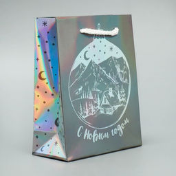 Пакет голографический Месяц, S 12 х 15 х 5.5 см - Дарите счастье фото 4