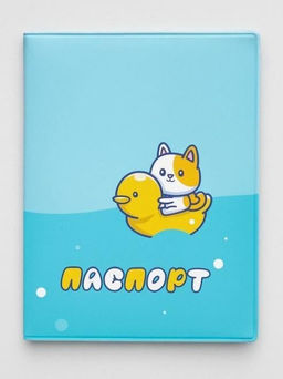 ОБЛОЖКА ДЛЯ ПАСПОРТА Duck and cat, плотность 600 мкм