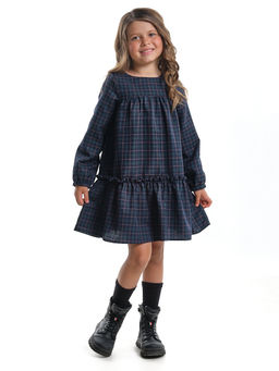 Платье для девочки клетка нарядная детская одежда малышам UD 7871 синяя клетка - Mini maxi фото 3