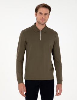 Koyu Haki Regular Fit Sweatshirt