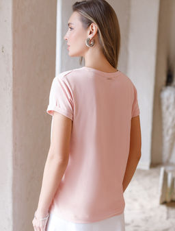 Футболка из эластичного хлопка с принтом стразы