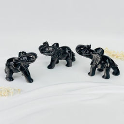 Фигурка Слон из серебристого Обсидиана