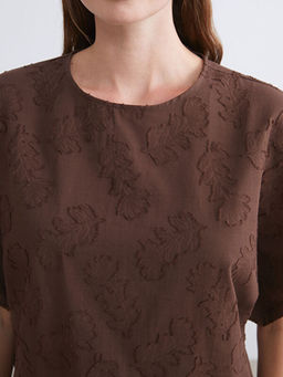 Bisiklet Yaka Desenli Bluz