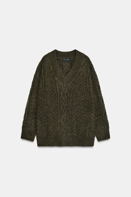 OVERSIZED CABLE KNIT JUMPER - Zara фото 5