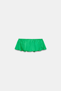 TOP BANDEAU TAFETA VOLANTE / Verde - Zara фото 7