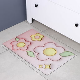 Коврик для дома Доляна Pink Flowers, влаговпитывающий, 40?60 см, розовый фото 8