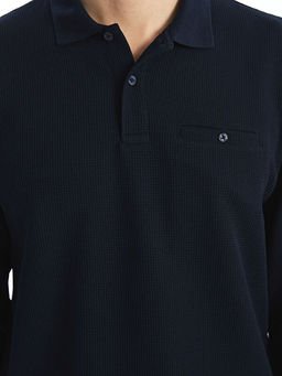 Polo Yaka Uzun Kollu Erkek Sweatshirt