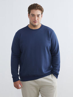 B?y?k Beden Bisiklet Yaka Erkek Sweatshirt